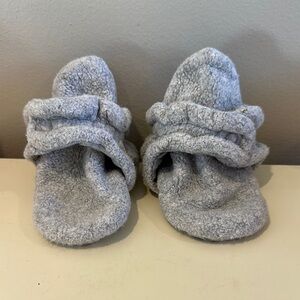 Cozy Gray Fleece Baby Booties